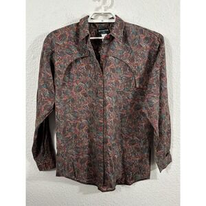Vintage‎ RockyMountain Shirt Womens Large Multicolor Western Abstract Cotton 90s